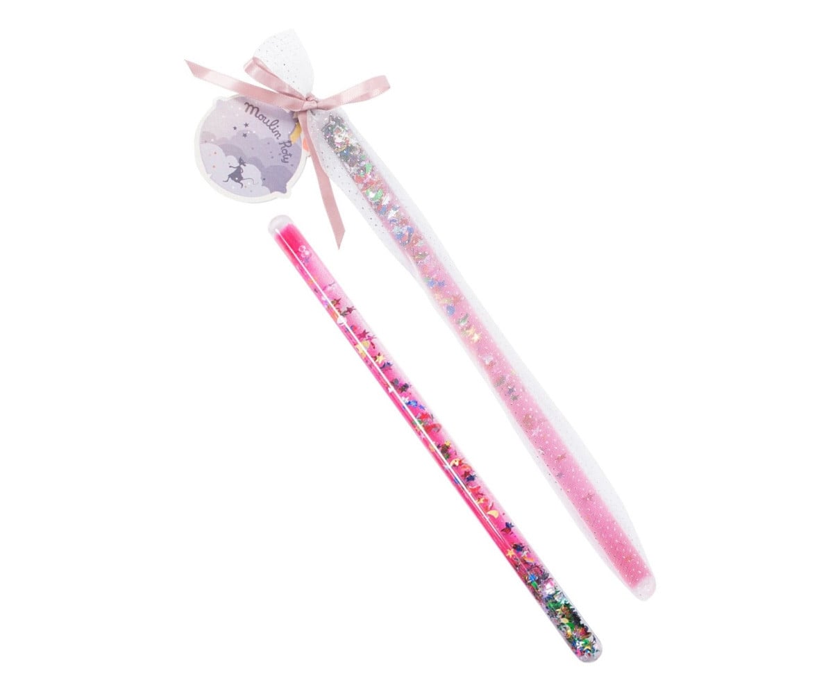 Bacchetta Magica Rosa con Glitter Les Fees