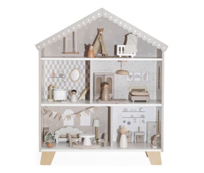 Casa de Muñecas de Madera Nougat con Muebles y Familia