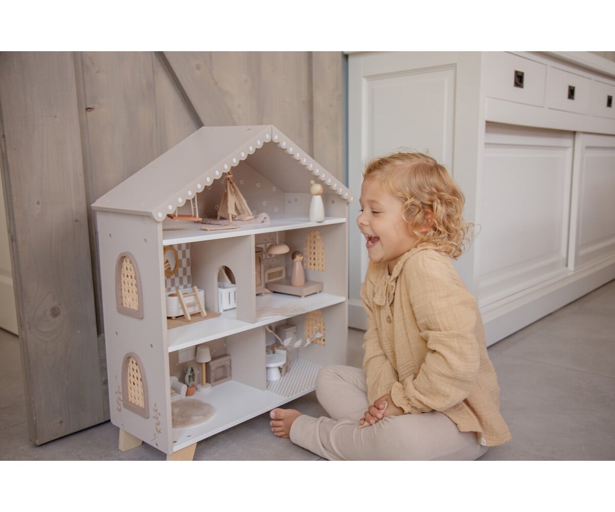 Casa de Muñecas de Madera Nougat con Muebles y Familia