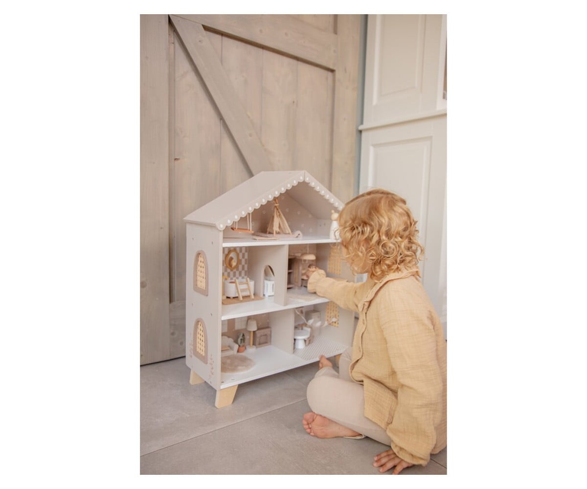 Casa de Muñecas de Madera Nougat con Muebles y Familia