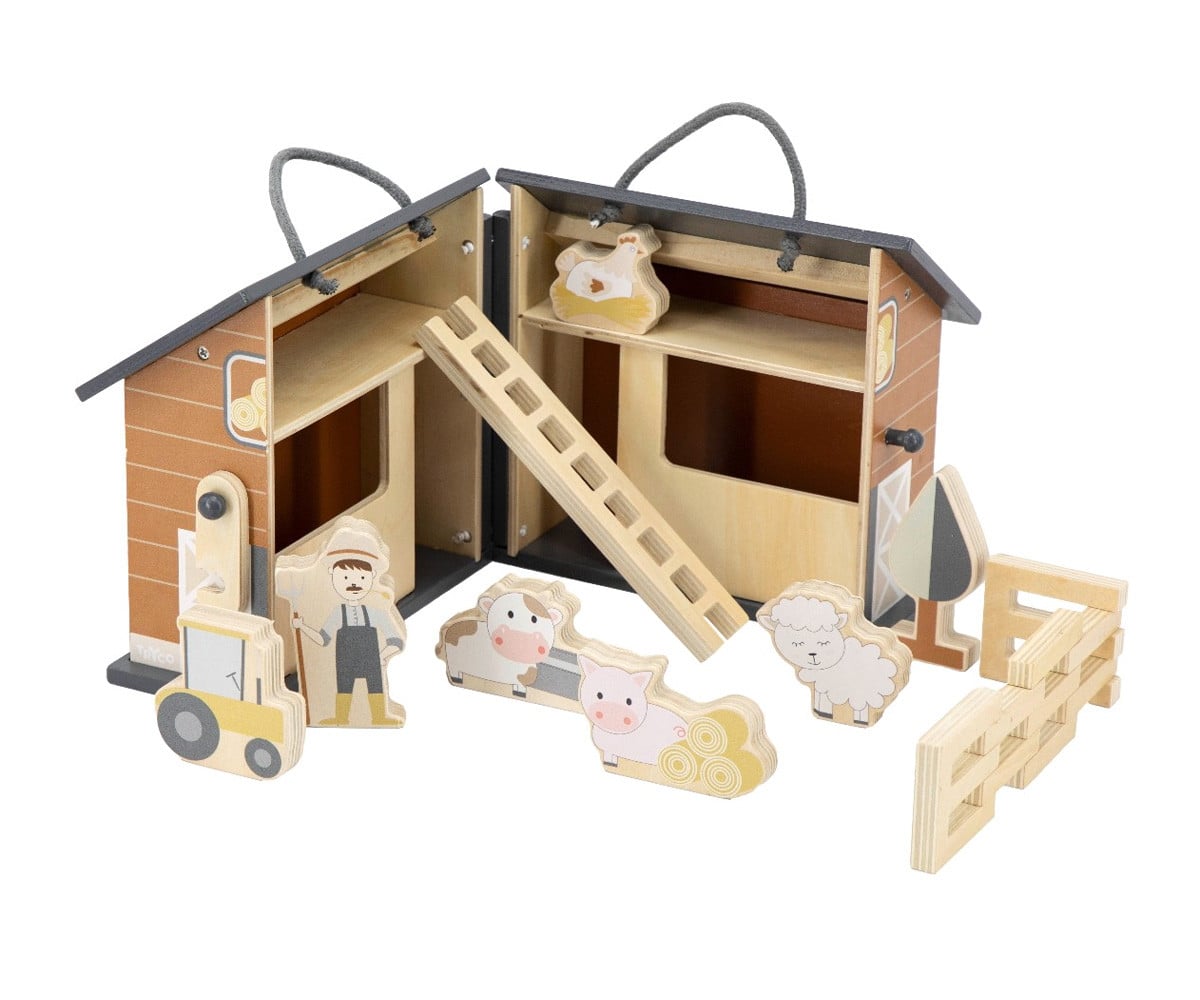 Granja de Madera Plegable con Animales