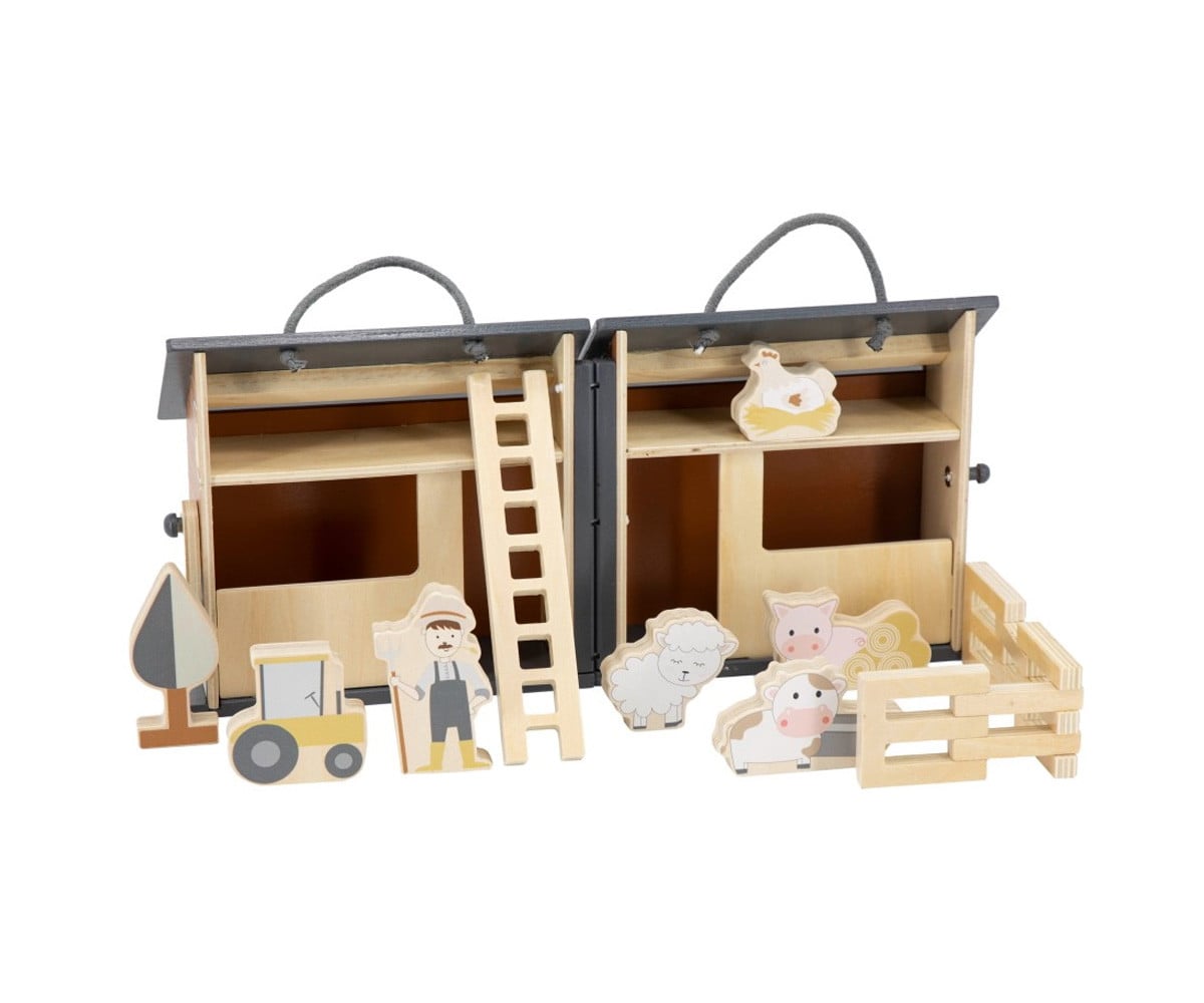 Granja de Madera Plegable con Animales