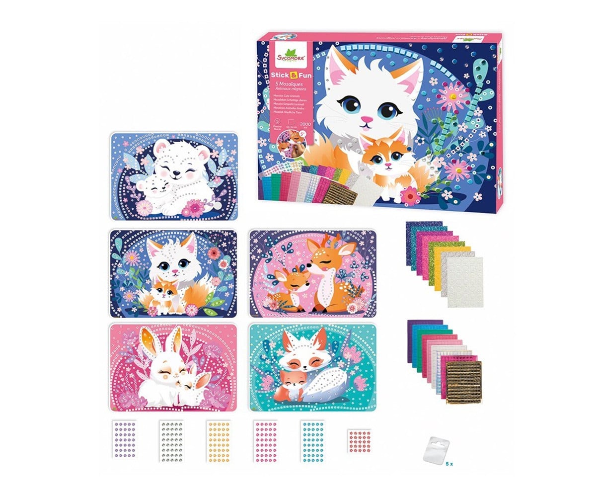 Kit Creativo Stick & Fun Mosaico Simpatici Animali