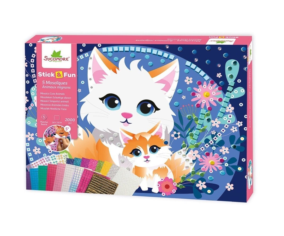 Kit Creativo Stick & Fun Mosaico Simpatici Animali