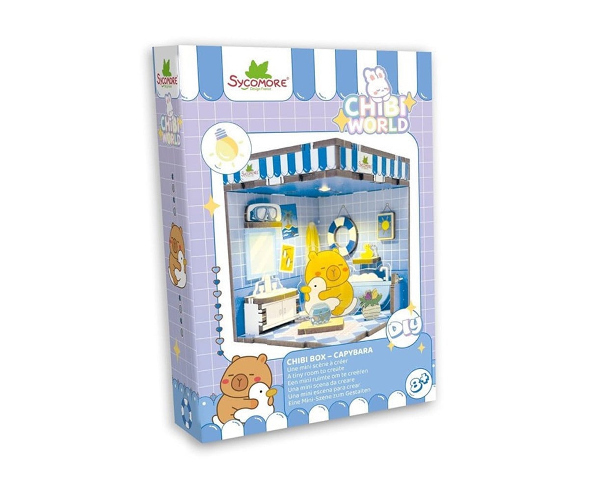 Mini Diorama con Luz LED Chibi Box Capybara