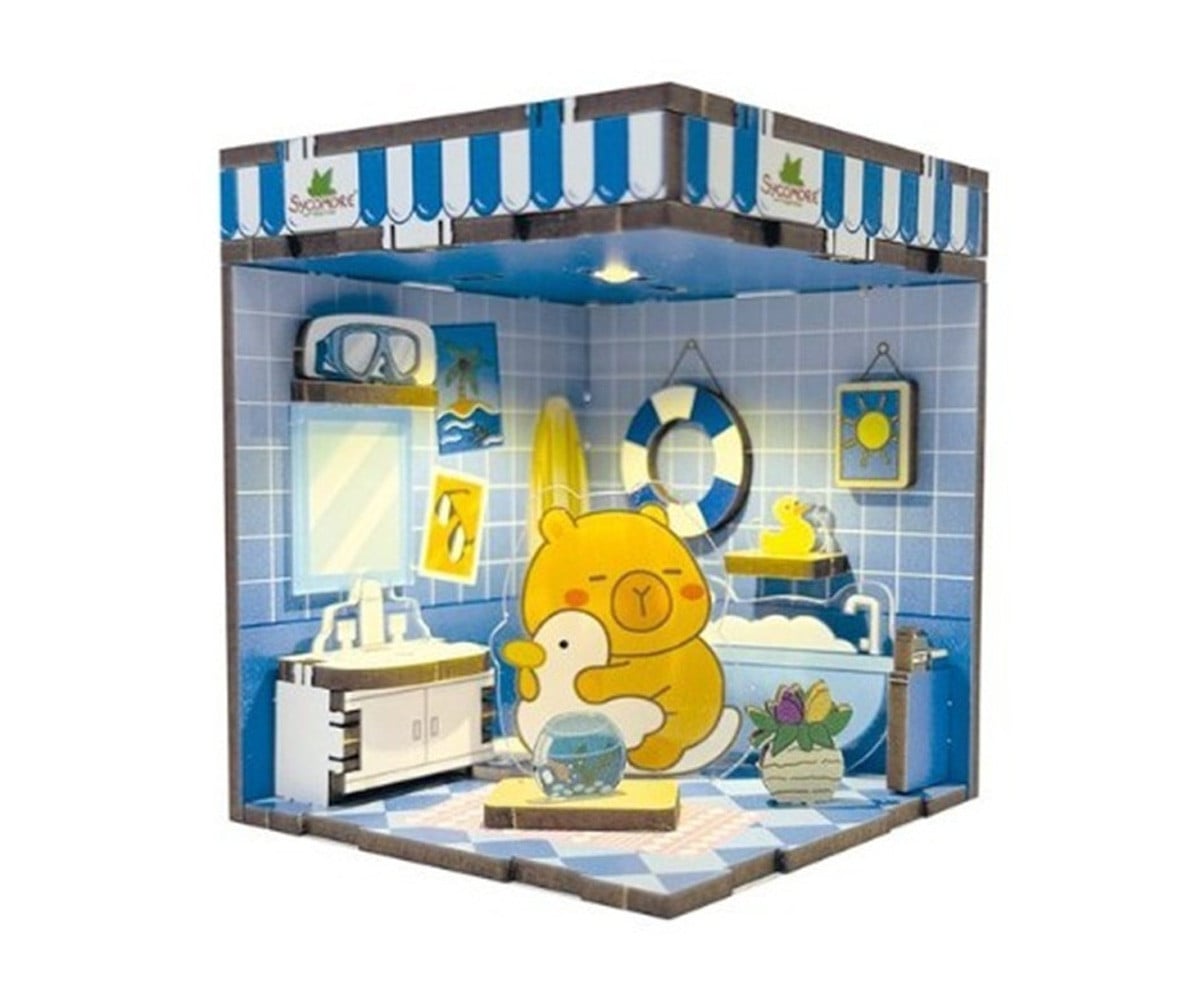 Mini Diorama con Luz LED Chibi Box Capybara