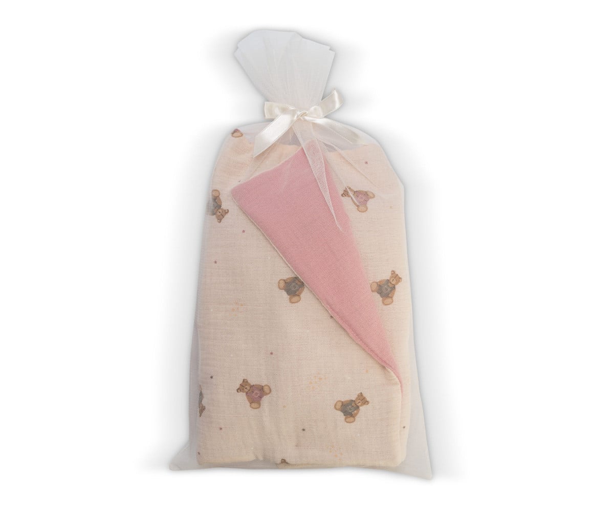 Set Edredón y Almohada Teddy Musa Rosa para Muñecos