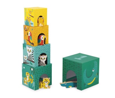 Pirámide Apilable 5 Cubos Tropik