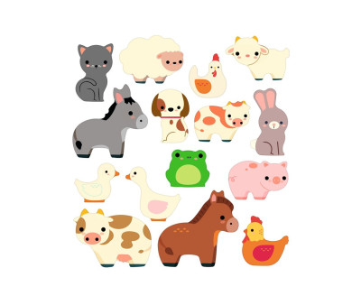 Pegatinas Reposicionables La Animales de la Granja