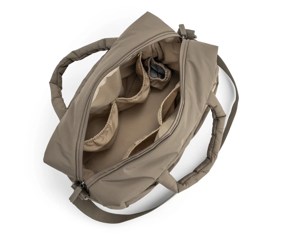 Bolso Acolchado Grande para Carro Bebé con Cambiador Taupe