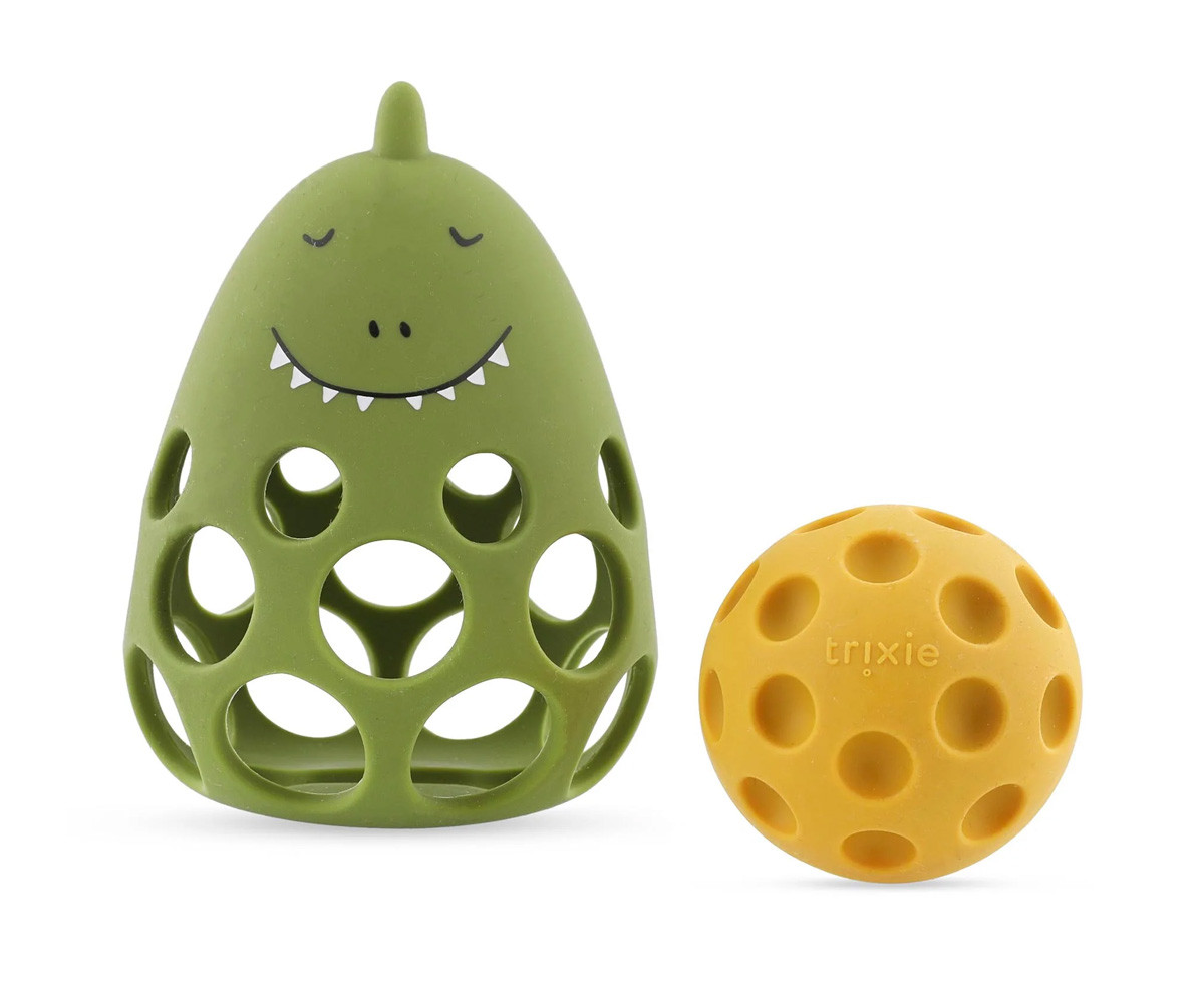 Sonajero Sensorial de Silicona Mr. Dino