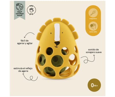 Sonajero Sensorial de Silicona Mr. Lion