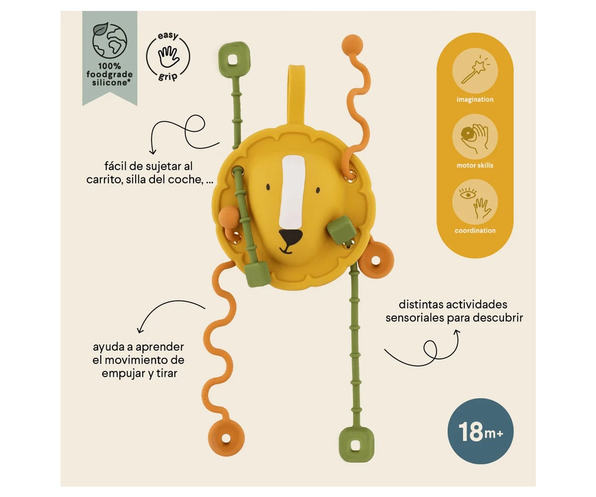Juguete Sensorial de Silicona para Tirar Mr. Lion