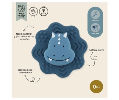 Spinner de Silicona con Ventosa para Bebé Mr. Triceratops