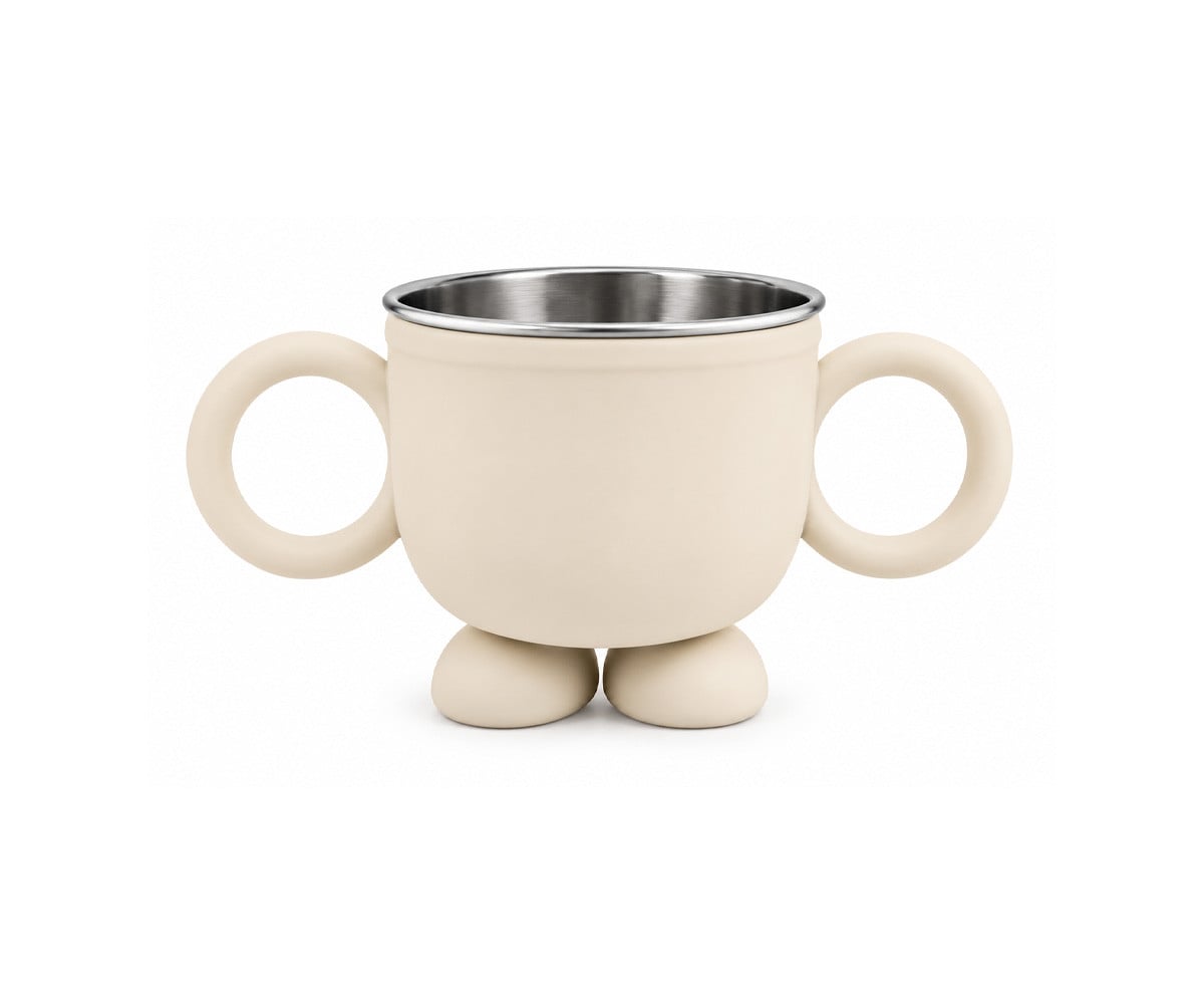 Vaso de Aprendizaje Acero y Silicona con Asas Beig