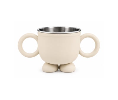 Vaso de Aprendizaje Acero y Silicona con Asas Beig