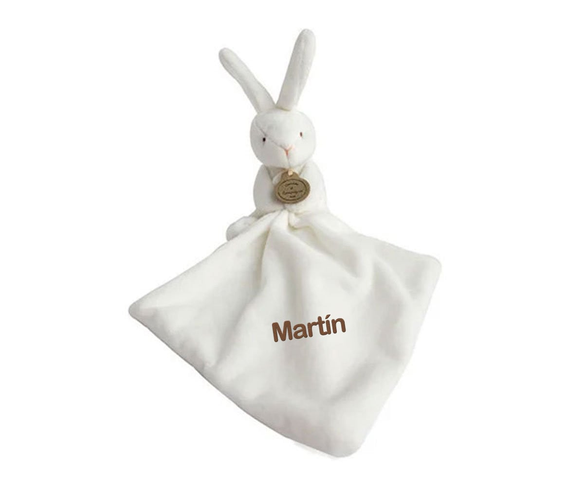 Doudou Lapin Bianco Personalizzabile Scatola Floreale