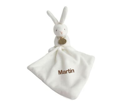 Doudou Lapin Bianco Personalizzabile Scatola Floreale