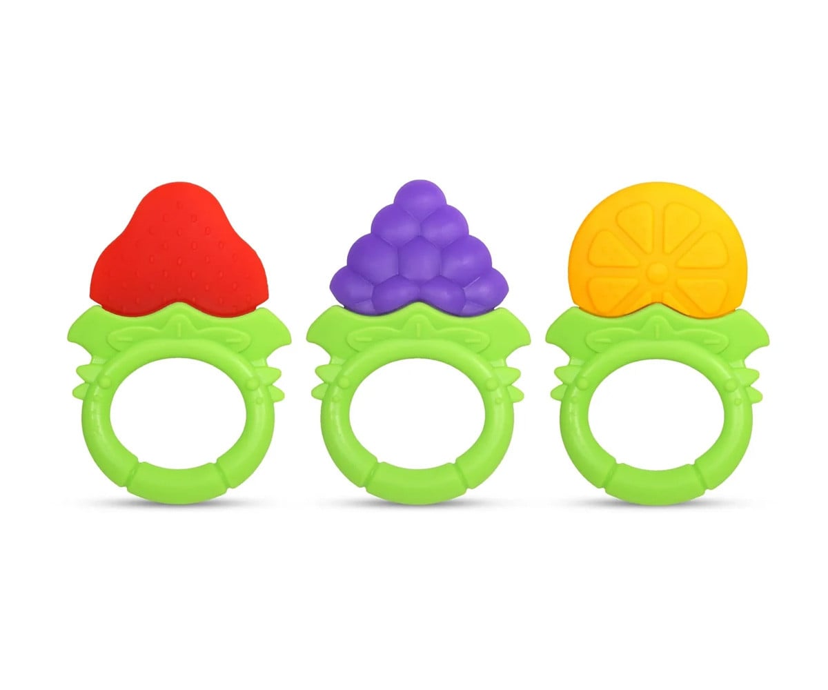 3 mordedores de silicone Fruitique