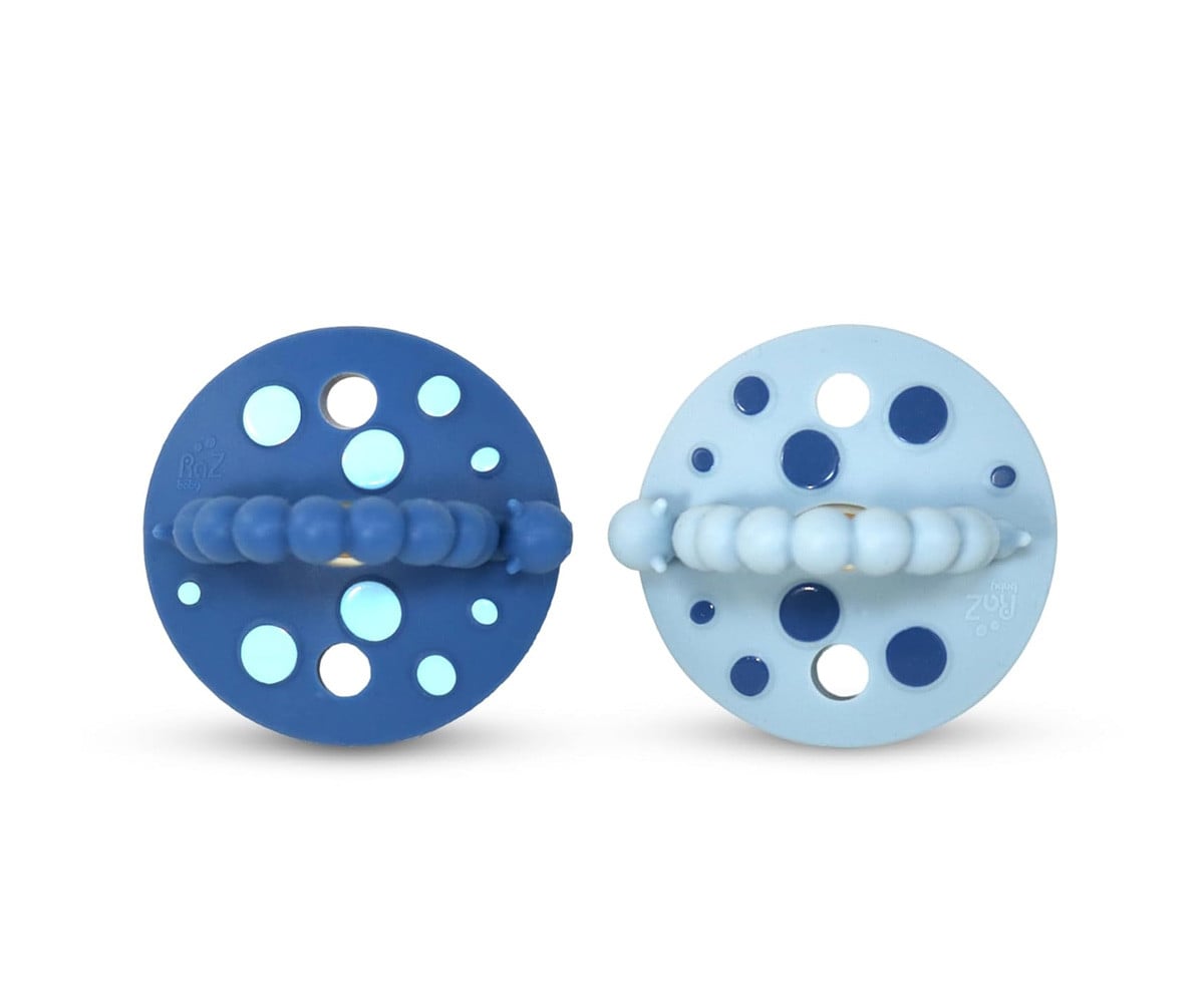 2 mordedores de silicone Chompy Mushroom Blue/Navy