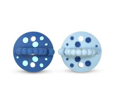 2 mordedores de silicone Chompy Mushroom Blue/Navy