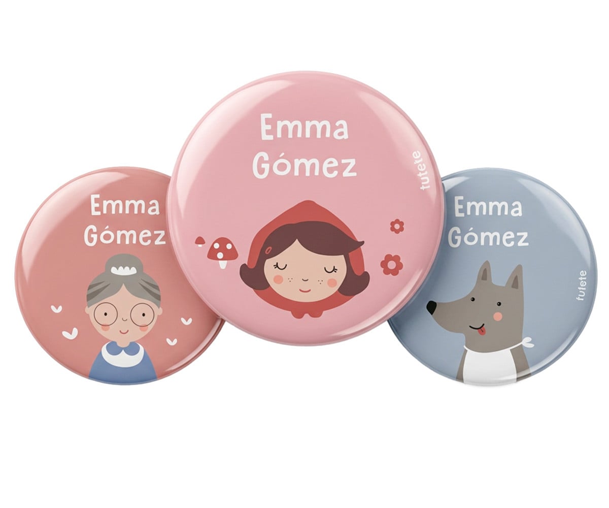Pack 3 Chapas Personalizadas Little Red