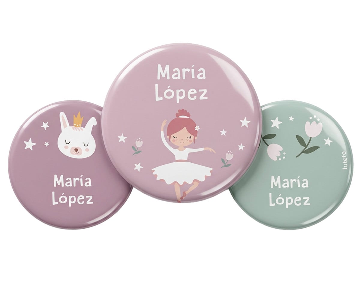Pack 3 chapas Personalizadas Ballet