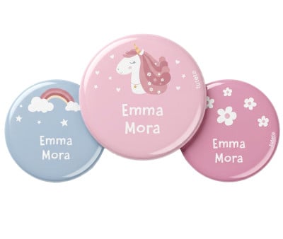 Pack 3 Distintivi Personalizzati Magical Unicorn