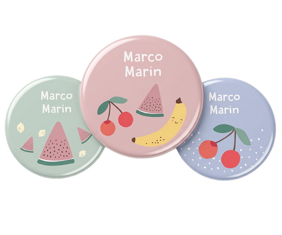 Pack 3 chapas Personalizadas Fruits