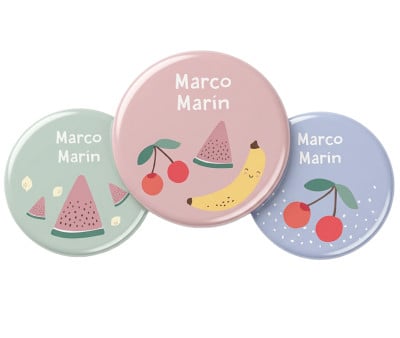 Pack 3 Distintivi Personalizzati Fruits