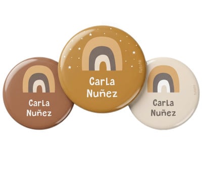 Pack 3 Distintivi Personalizzati Arcobaleno Senape