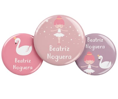 Pack 3 Distintivi Personalizzati Ballerina