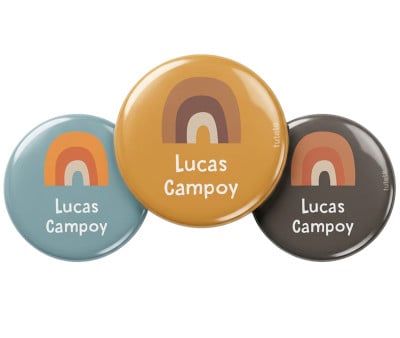 Pack 3 Distintivi Personalizzati Retro Nordic Arcobaleno