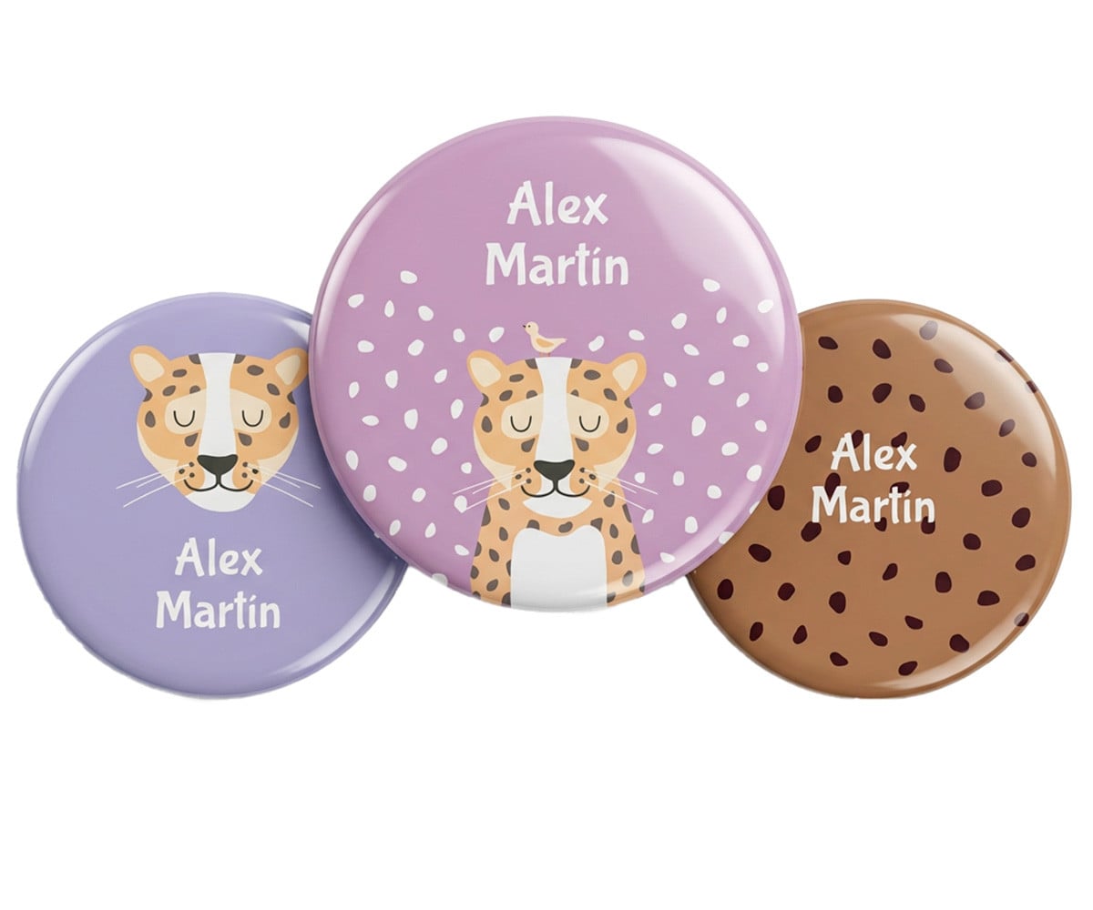 Pack com 3 Pins Personalizados Leopardo