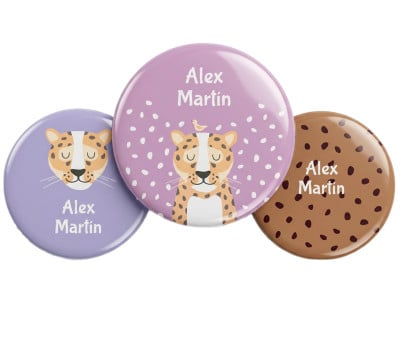 Pack 3 Distintivi Personalizzati Leopardo