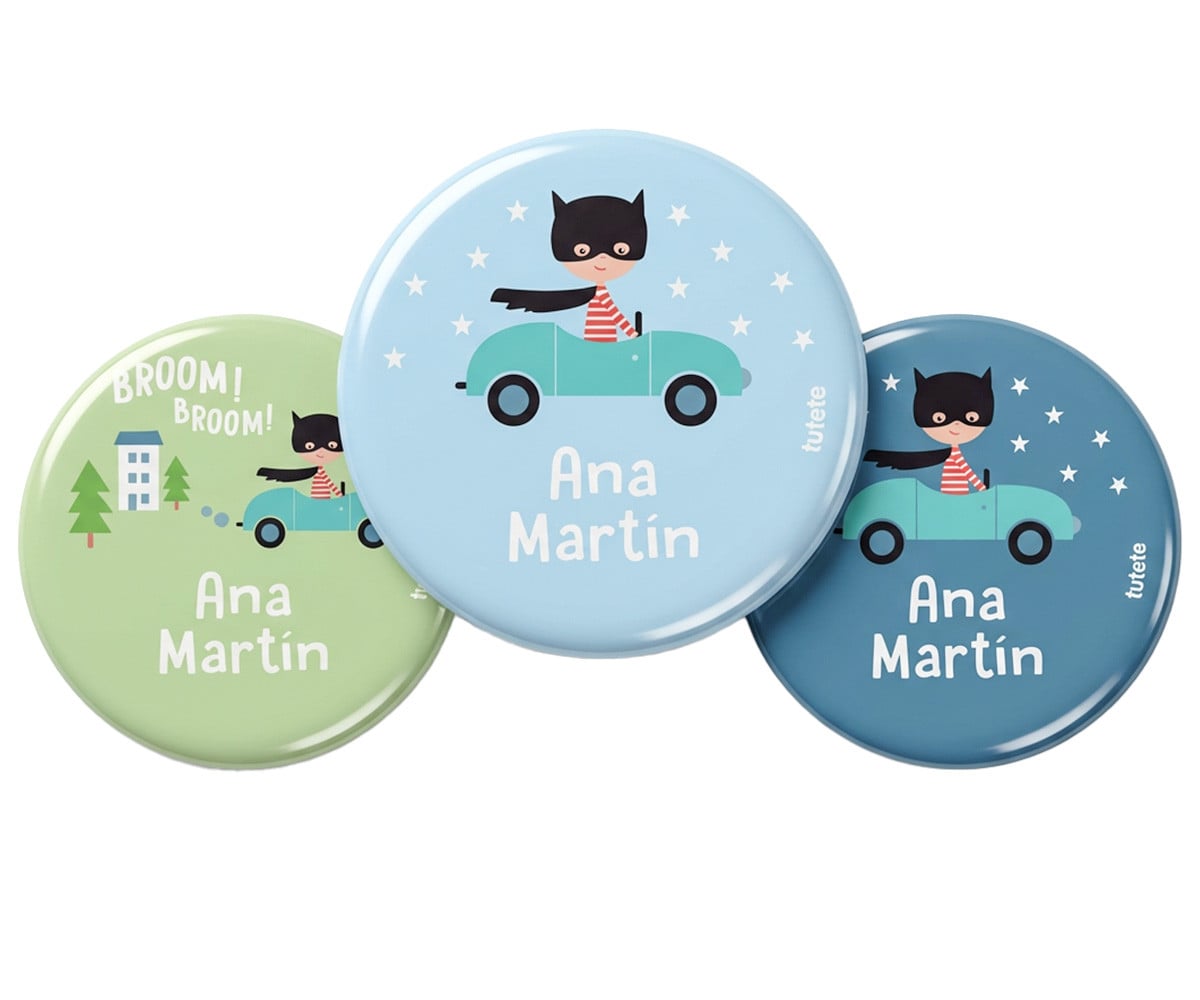 Pack 3 Distintivi Personalizzati Eroe Broom