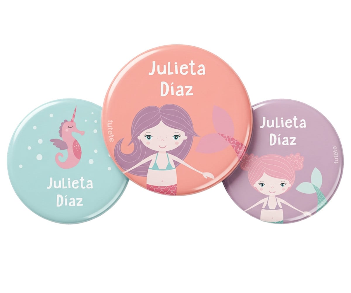 Pack 3 Distintivi Personalizzati Sirena