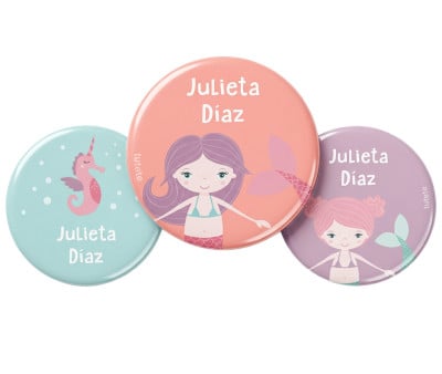 Pack 3 Distintivi Personalizzati Sirena
