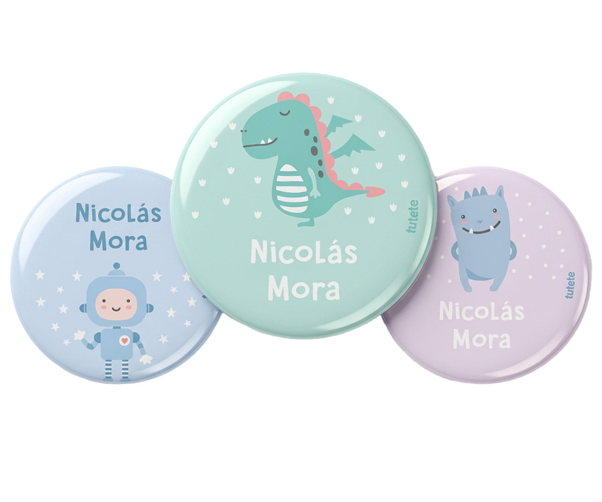 Pack de 3 Badges Personnalisables Dragon