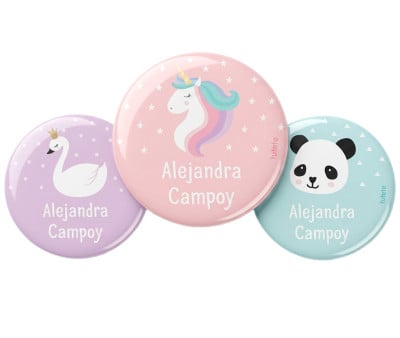 Pack 3 Distintivi Personalizzati Unicorno