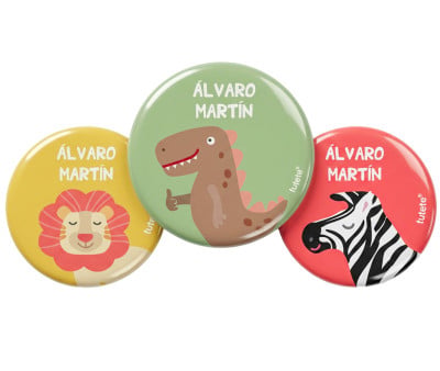 Pack de 3 Badges Personnalisables Dino