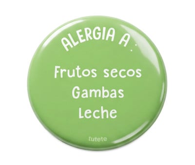 1 Chapa Alergia Verde Personalizada