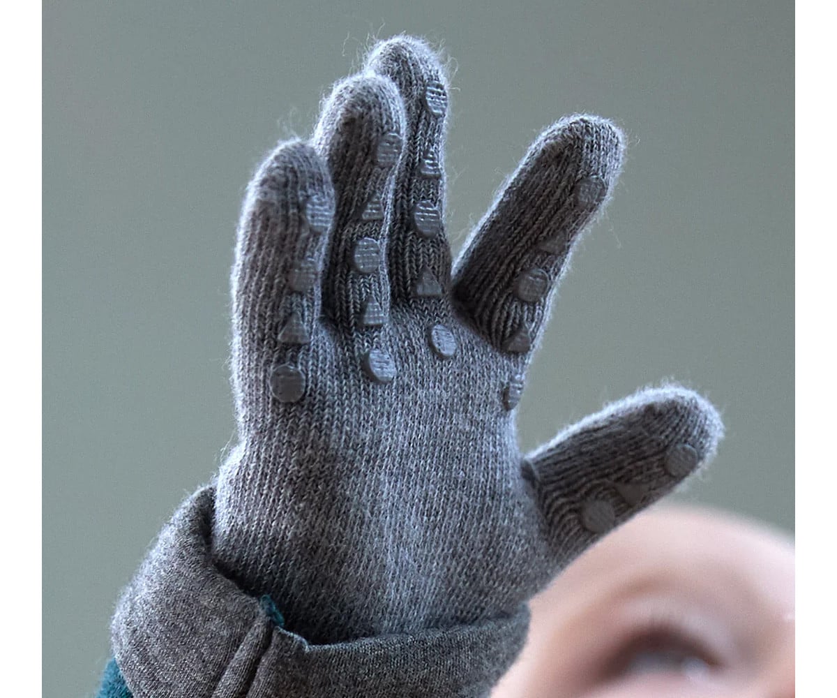 Guantes Antideslizantes Lana Merino Brown Melange