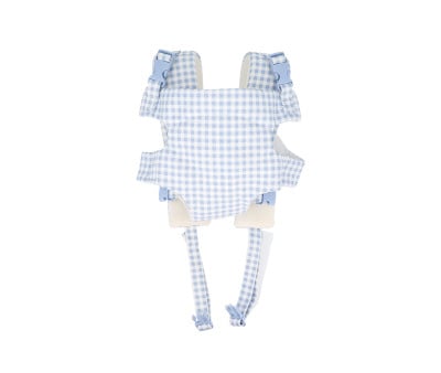 Ergonomic Baby Carrier for Dolls Blue Gingham