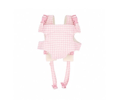 Ergonomic Baby Carrier for Dolls Pink Gingham