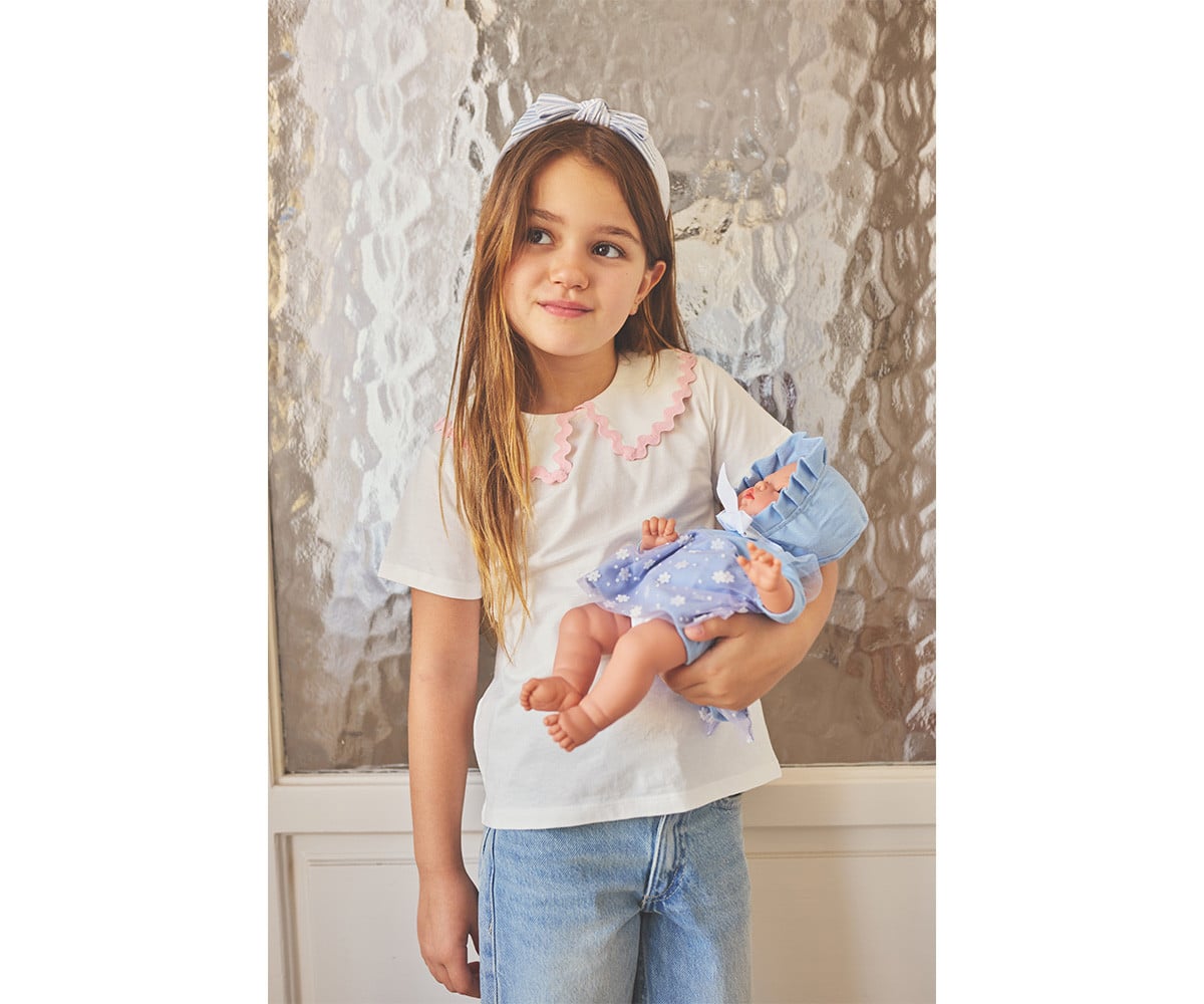 Bambola Helena con Vestito Blue & Flowers