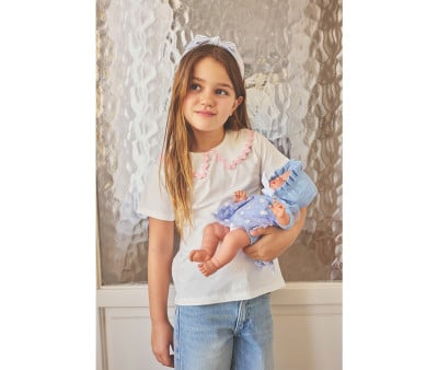Bambola Helena con Vestito Blue & Flowers