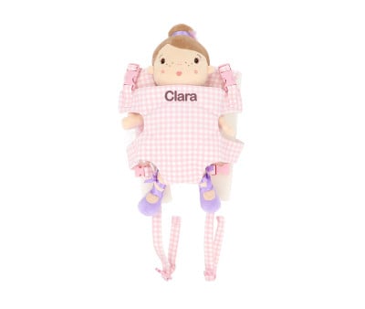 Ergonomic Baby Carrier for Dolls Pink Gingham