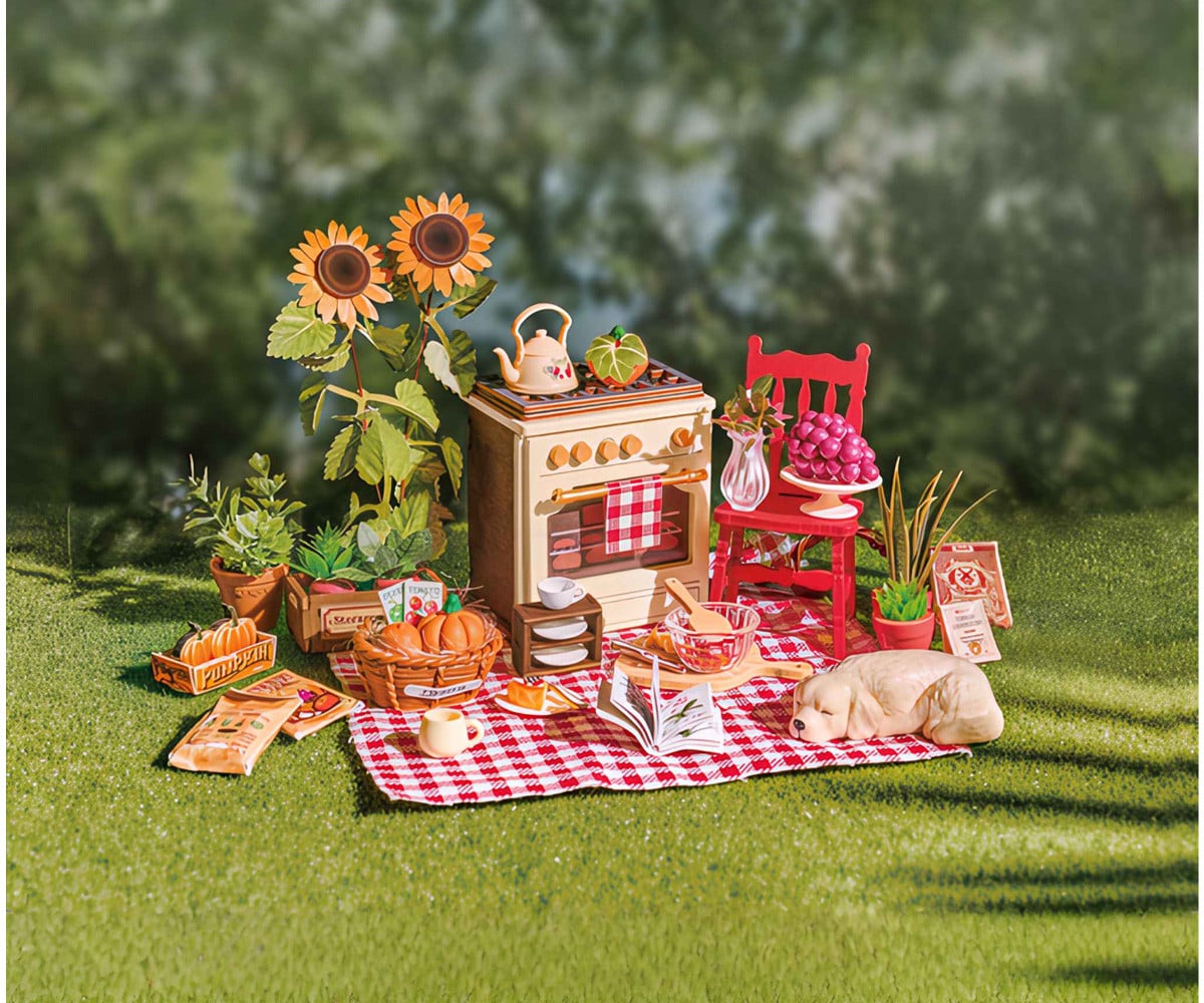 Maqueta en Miniatura DIY Sunlit Farmhouse Kitchen