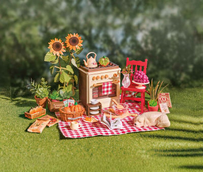 Maqueta en Miniatura DIY Sunlit Farmhouse Kitchen